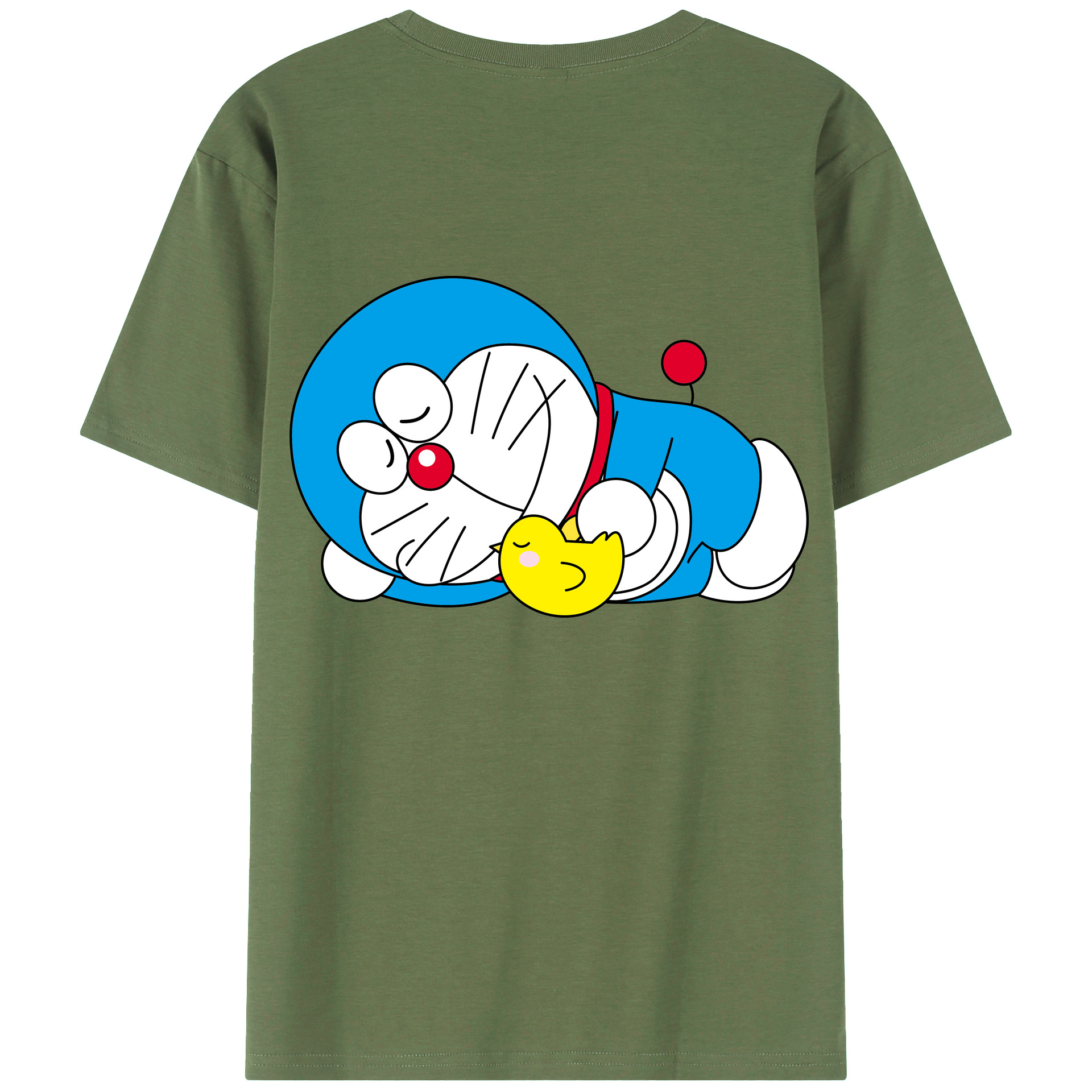 （画像用） ドラえもん Doraemon 綿100％ メンズ半袖Tシャツ（バックプリント） 通気性